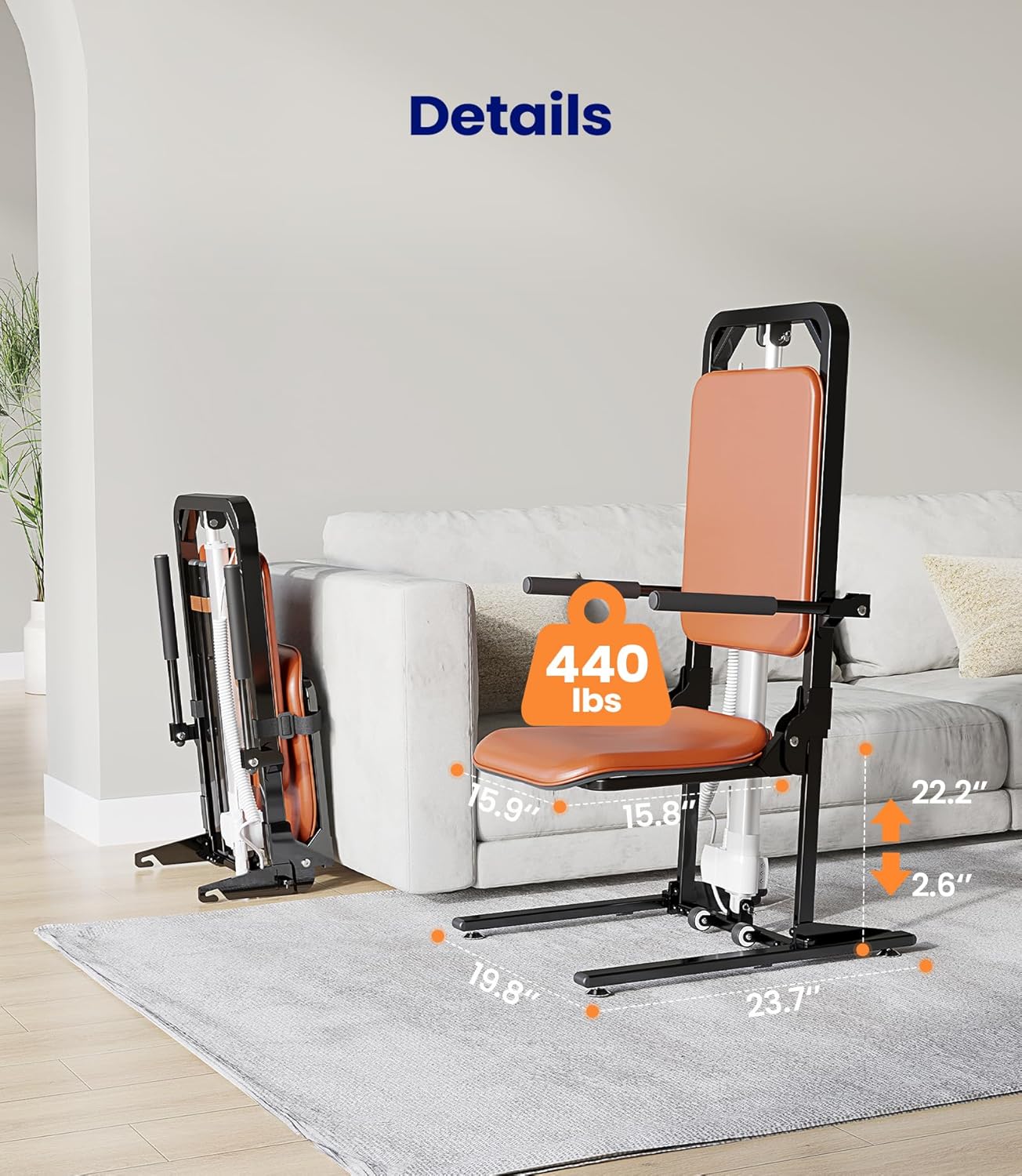 Elektryczny podłoga podnośnik z 440lb pojemność, Elderly Assist