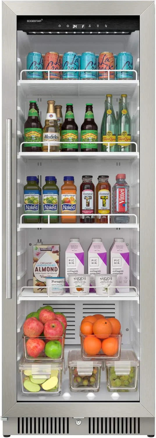 VBM101 22-inch Wide 10.1 Cu. Ft. Commercial Beverage Merchandiser Stainless Steel, Featuring Temp Alarm, Reversible Door