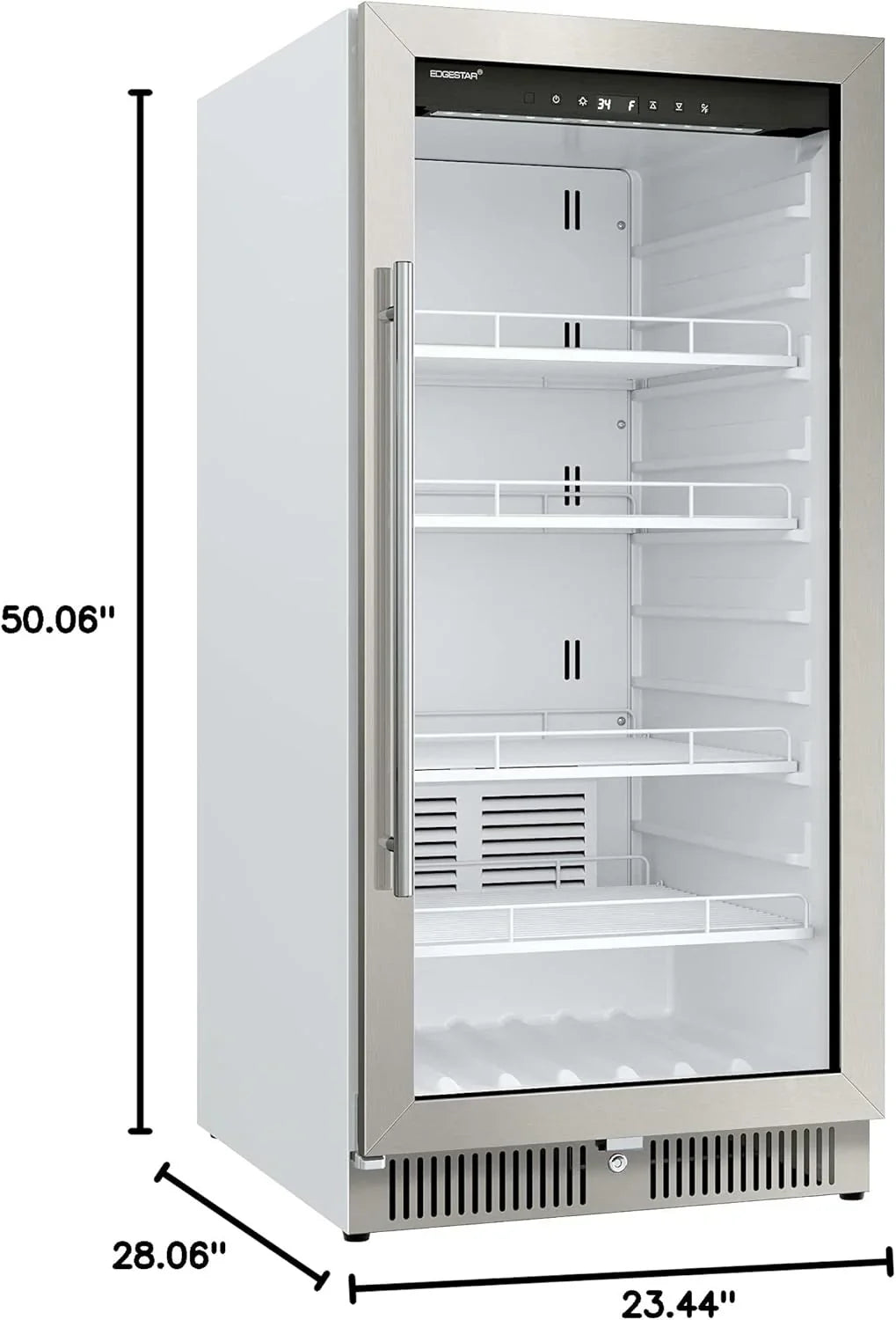 VBM101 22-inch Wide 10.1 Cu. Ft. Commercial Beverage Merchandiser Stainless Steel, Featuring Temp Alarm, Reversible Door