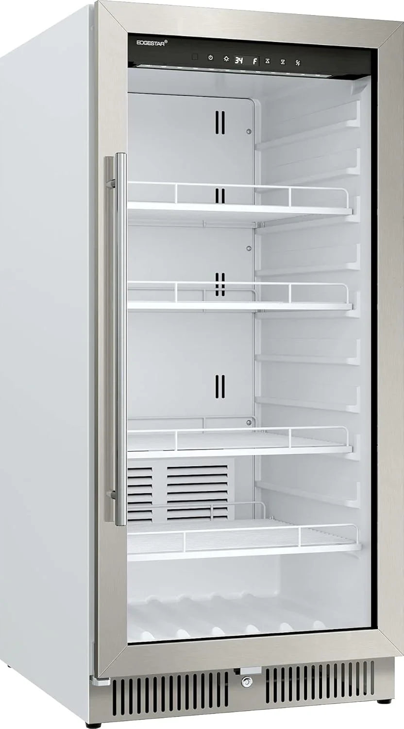 VBM101 22-inch Wide 10.1 Cu. Ft. Commercial Beverage Merchandiser Stainless Steel, Featuring Temp Alarm, Reversible Door