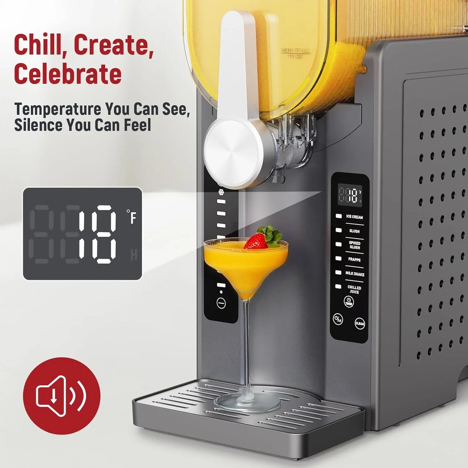 Slushie Machine Featuring No Ice Needed All-in-one Slushy Maker for Home, Real-time Temp Display, Auto-clean, 6 Preset, Frozen Margaritas, Cocktails