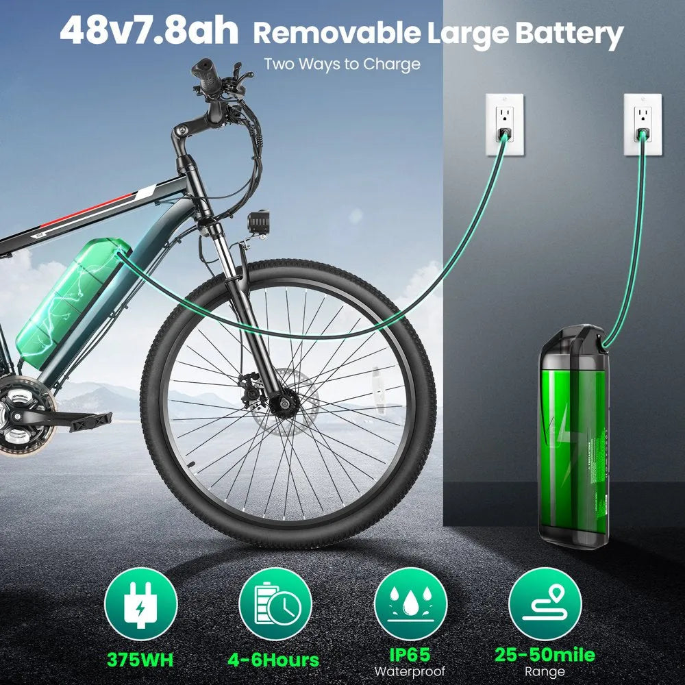 Electric Bike - 500W, 26-inch Electric Bicycle - Designed for Adults with Cruise Control System Ebike