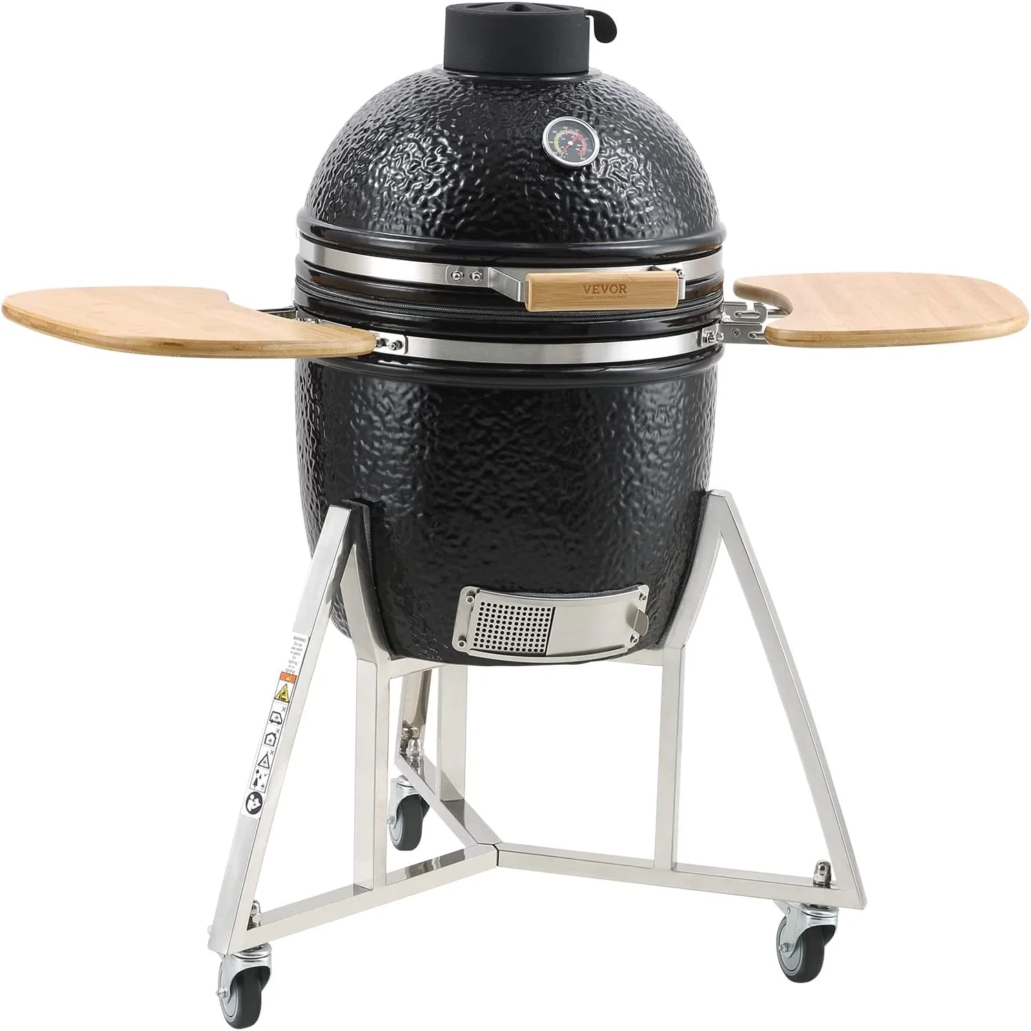 Charcoal Grill - 18-inch Portable, Featuring Lid and Cart - Propane Gas Grill with Sturdy Stainless Steel Frame, Outdoor Cooking Small Smoker, Suitable