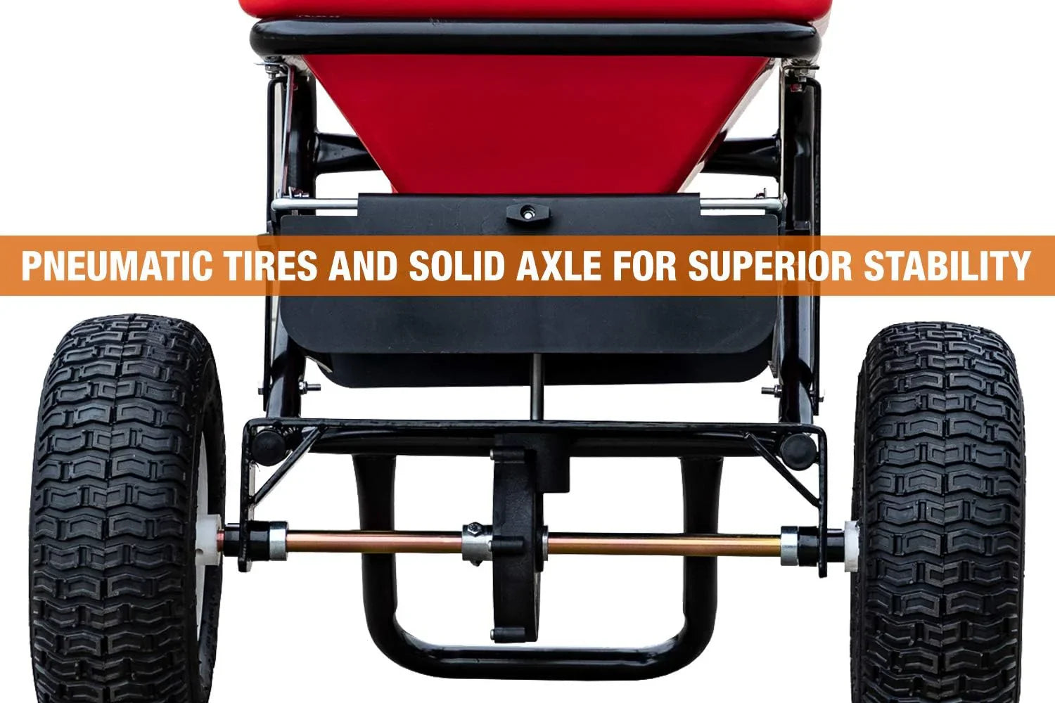 Spreader - Walk Behind Push - 100lb Capacity, For Salt, Ice and Snow Melt, Included Grate and Cover with Enclosed Gearbox for Protection