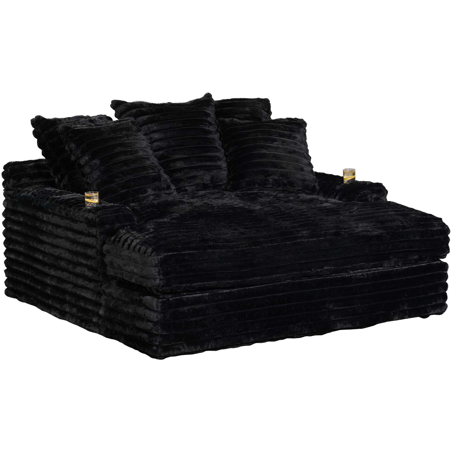 Chaise Lounge z podwójny Cupholders i ładowanie Ports
