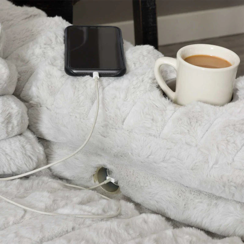 Chaise Lounge z podwójny Cupholders i ładowanie Ports