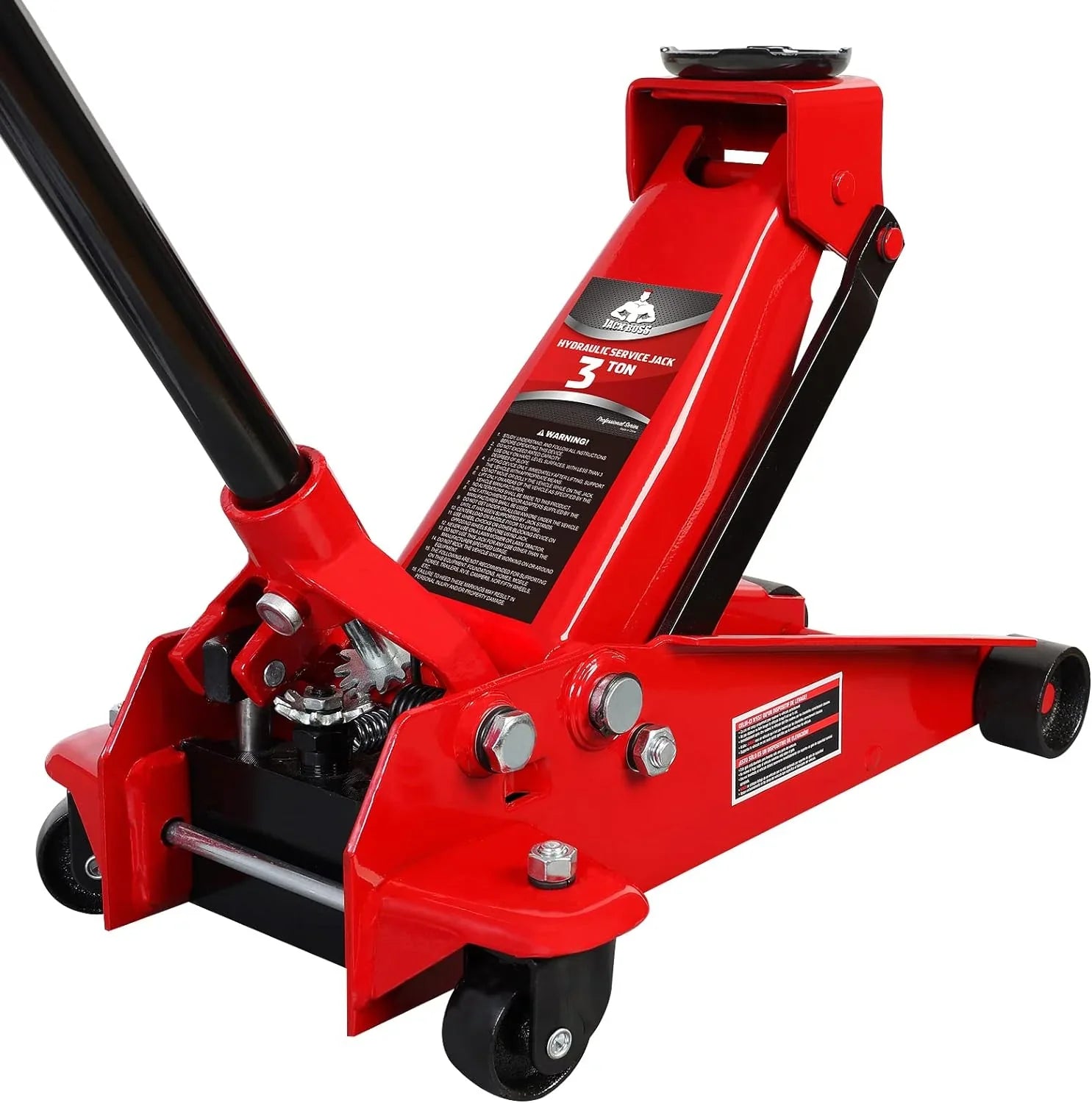 3 Ton Low Profile, Featuring Aluminum and Steel Racing Floor Jack with Dual Pistons Quick Lift Pump for Sport Utility Vehicle, Lifting Range 3-15/16-inch Min to