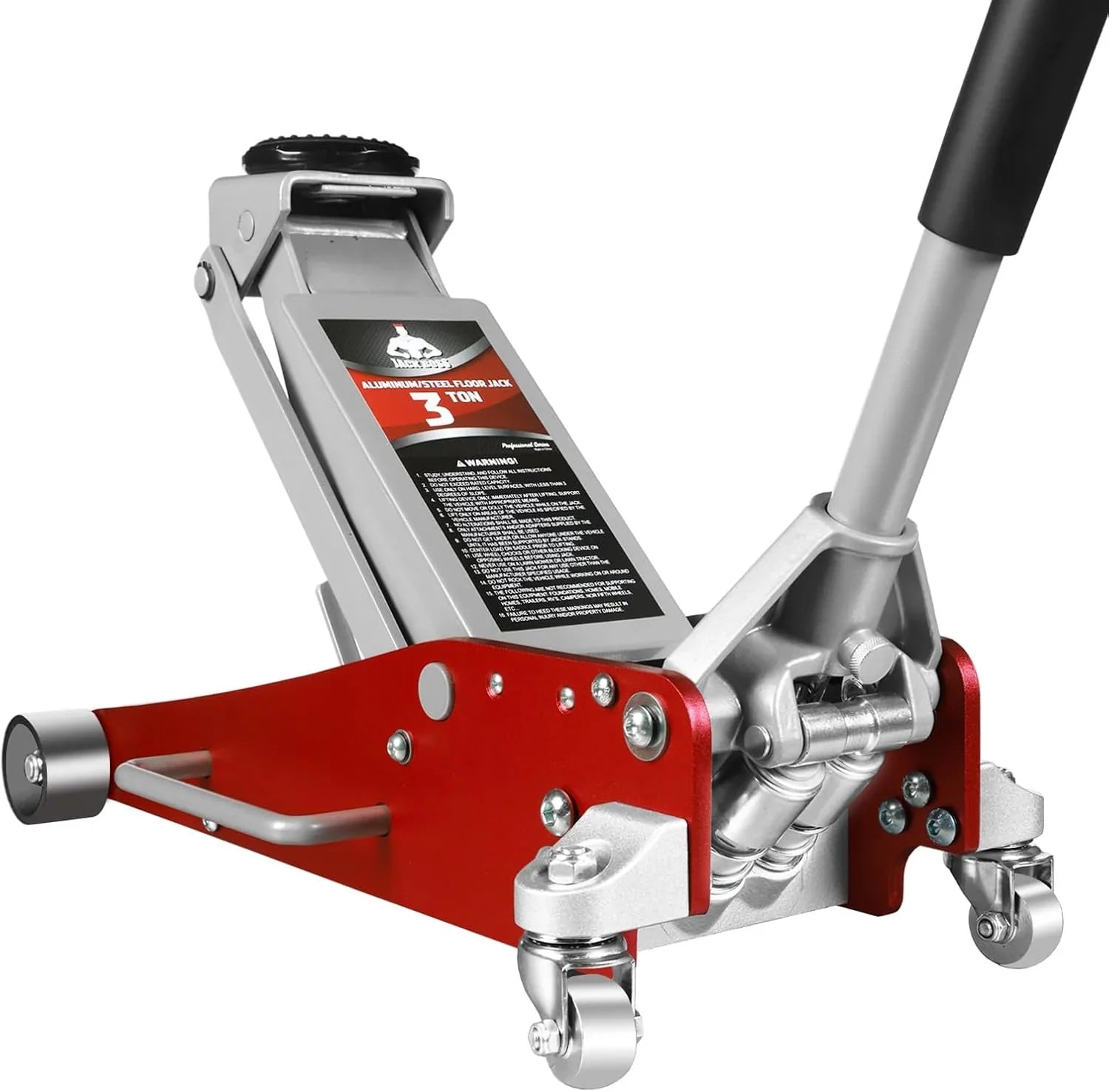 3 Ton Low Profile, Featuring Aluminum and Steel Racing Floor Jack with Dual Pistons Quick Lift Pump for Sport Utility Vehicle, Lifting Range 3-15/16-inch Min to