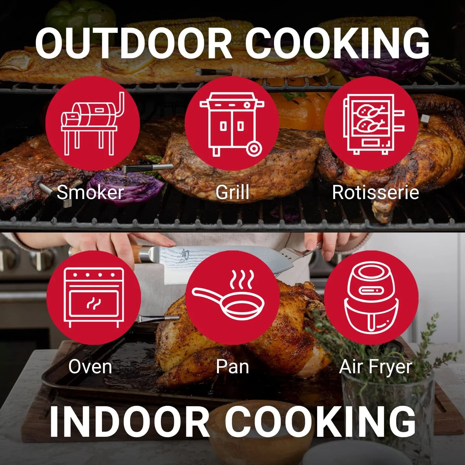 Plus, Featuring Smart Meat Thermometer with Bluetooth, 165ft Wireless Range, For the Oven, Grill, Kitchen, BBQ, Smoker, Rotisserie