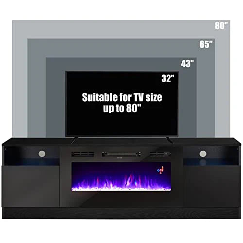 Szafka RTV z 36-cali elektryczny Fireplace i LED Lighting