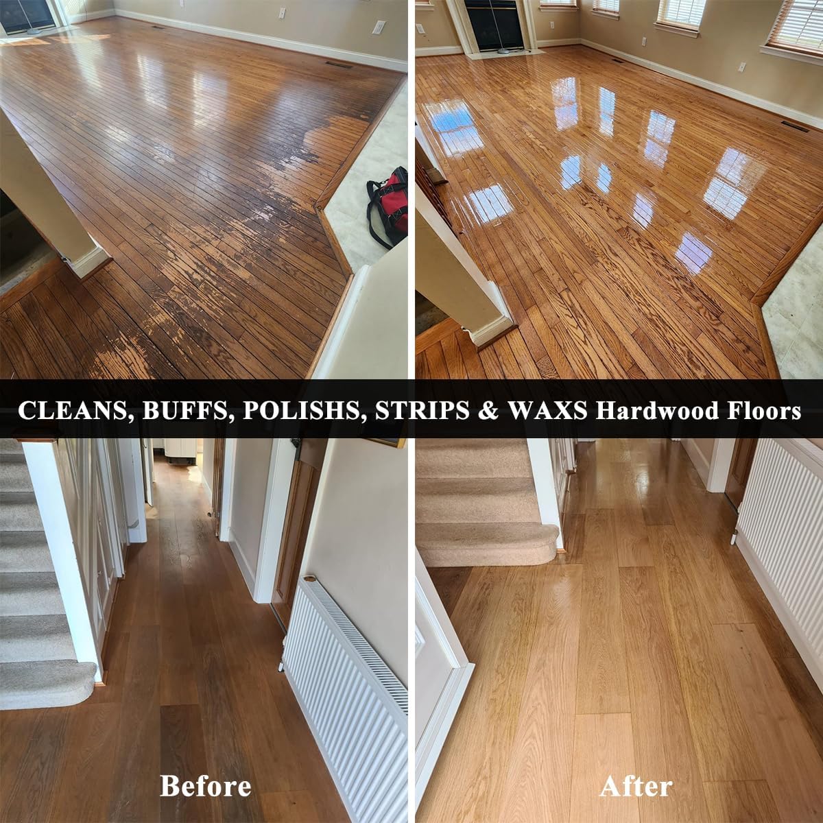 Floor Scrubber Machine - Commercial, Featuring Brushes and Pads - Heavy Duty Floor Buffer Polisher and Cleaner, Deep Cleaning Tile and Grout, Hardwood