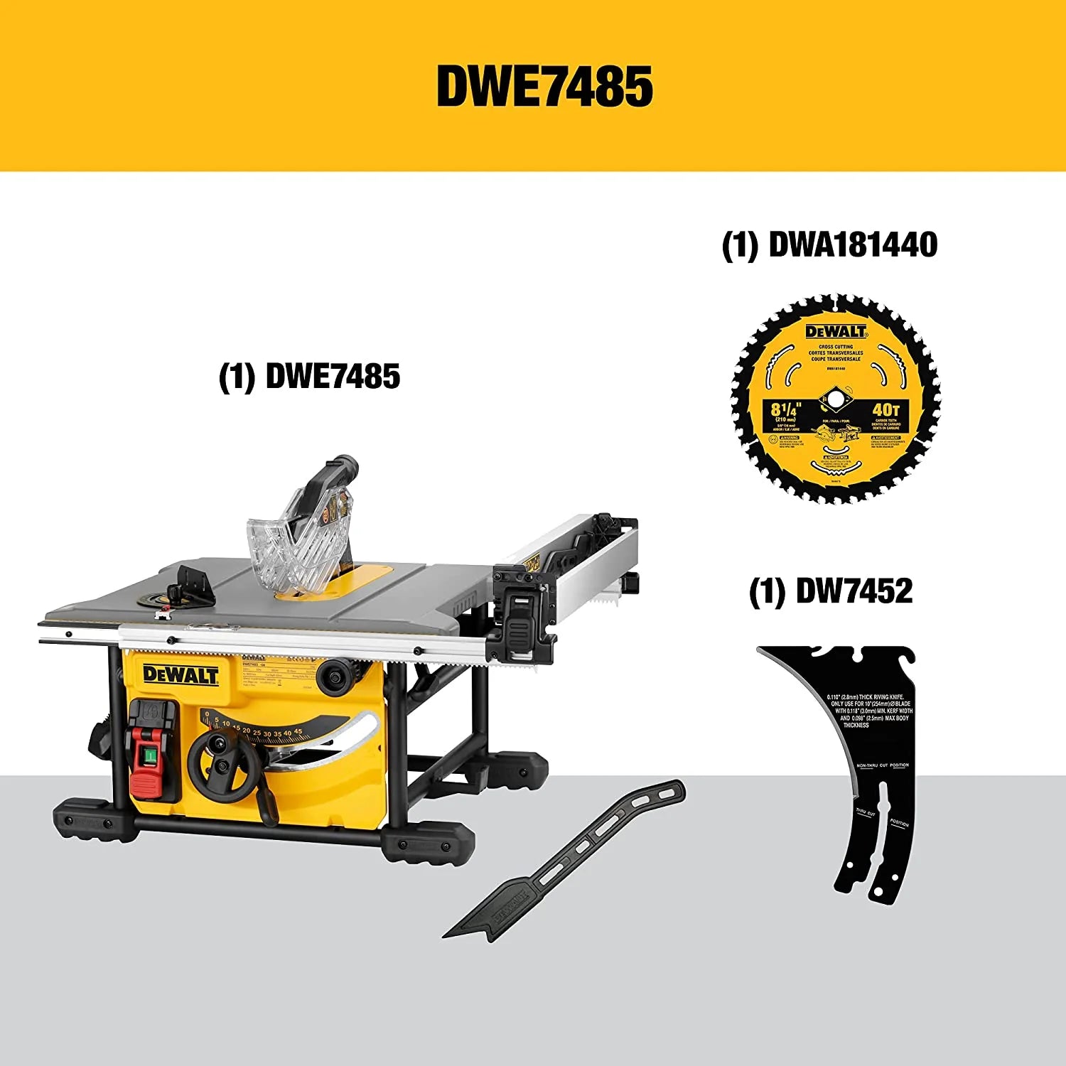 Pila stolowa, do Jobsite, kompaktowy, 8-1/4-cali (DWE7485)