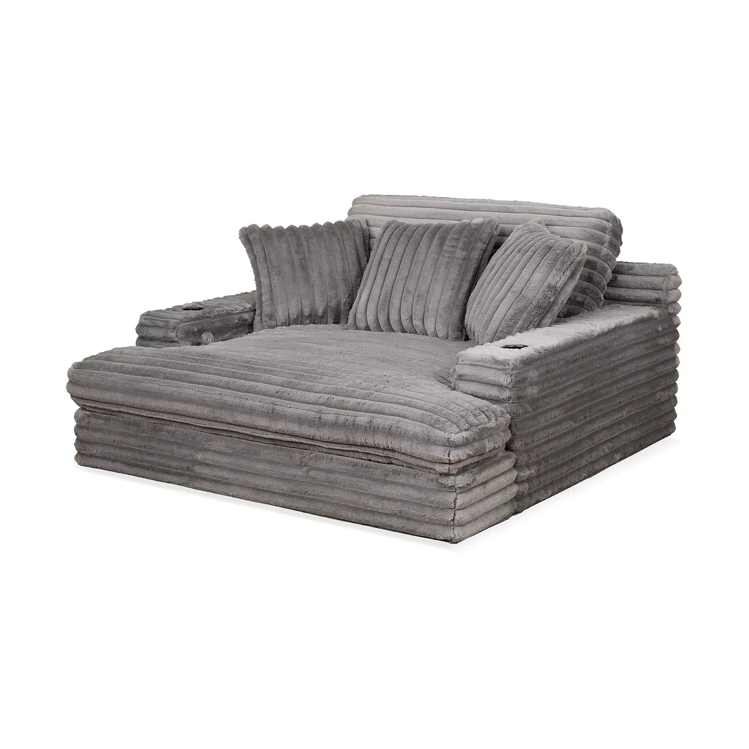 Chaise Lounge z podwójny Cupholders i ładowanie Ports