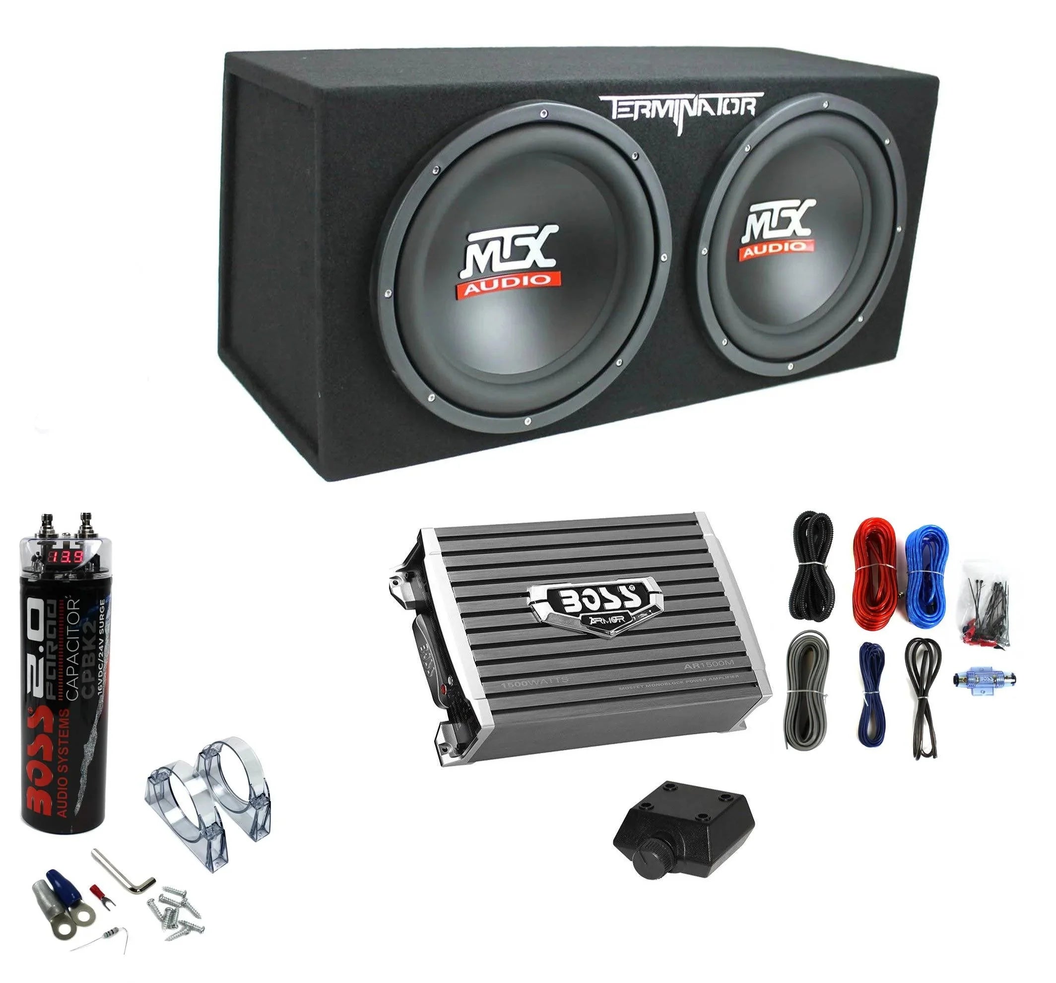 Subwoofer, TNE212D 12-cali 1200W podwójny Loaded, skrzynka + 1500W Amplifier + Capacitor