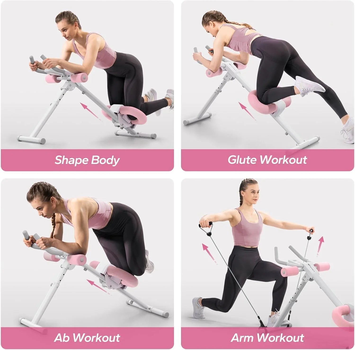 Workout Equipment, Featuring Adjustable Ab Trainer Machine for Abs Workout at Home Gym, Foldable, Knee Protection, Abdominal Trainer for Stomach Workout