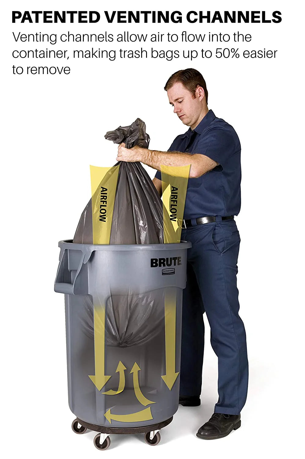 Yellow Heavy-duty Trash/garbage puszka z (pakiet 6)