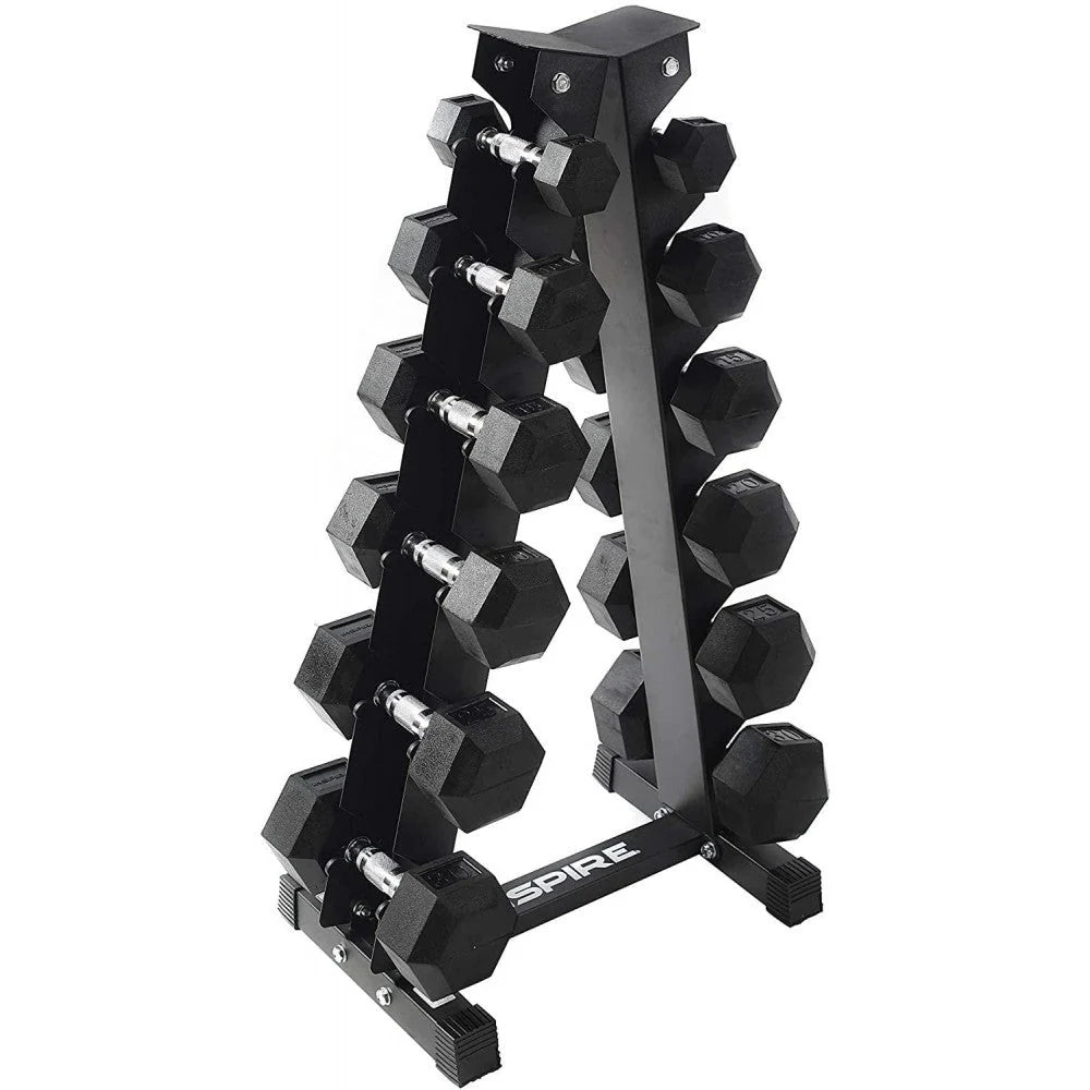 Fitness 210 lb. (5-30 lb.) guma Dumbbell zestaw z 6 para Vertical regal