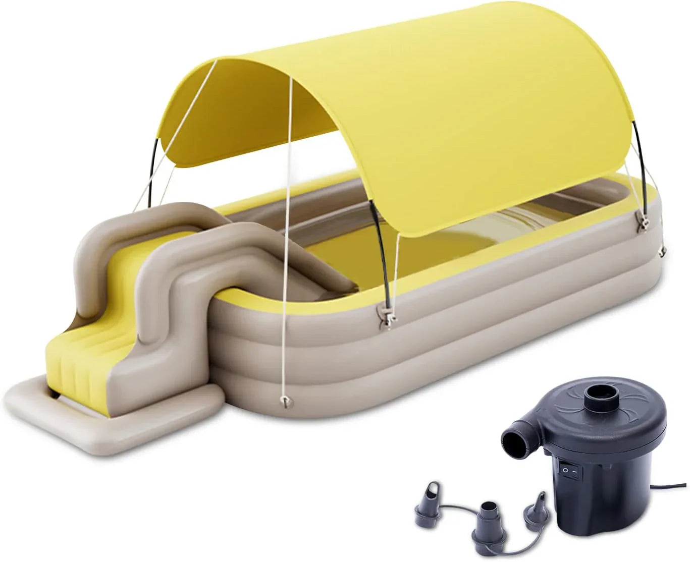 Swimming Pool - Inflatable, Featuring Water Slide - Inflatable Slide Water Pool with Awning, Inflatable Mega Bouncy Castle Water Park, Swim Centre