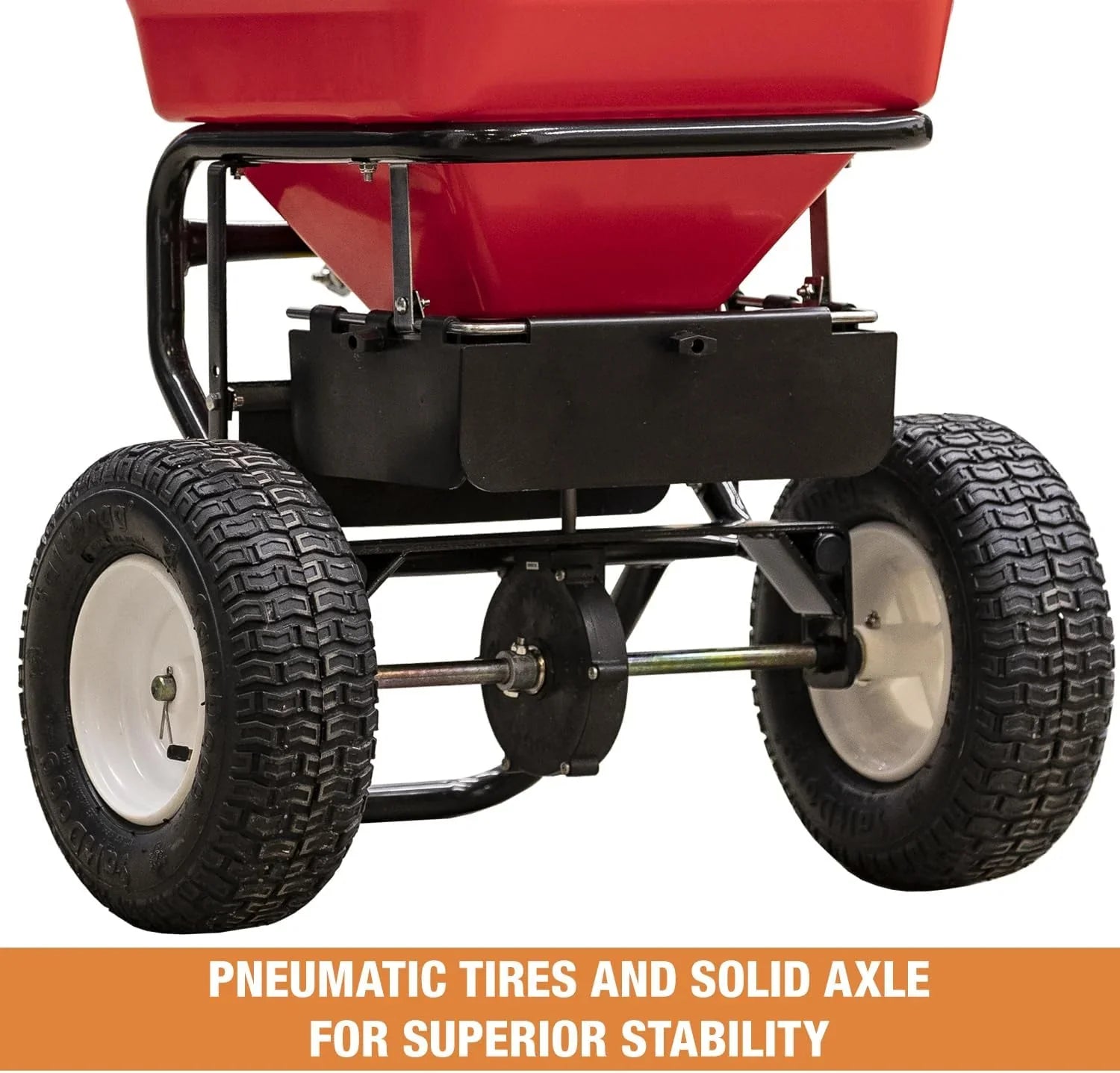 Spreader - Walk Behind Push - 100lb Capacity, For Salt, Ice and Snow Melt, Included Grate and Cover with Enclosed Gearbox for Protection