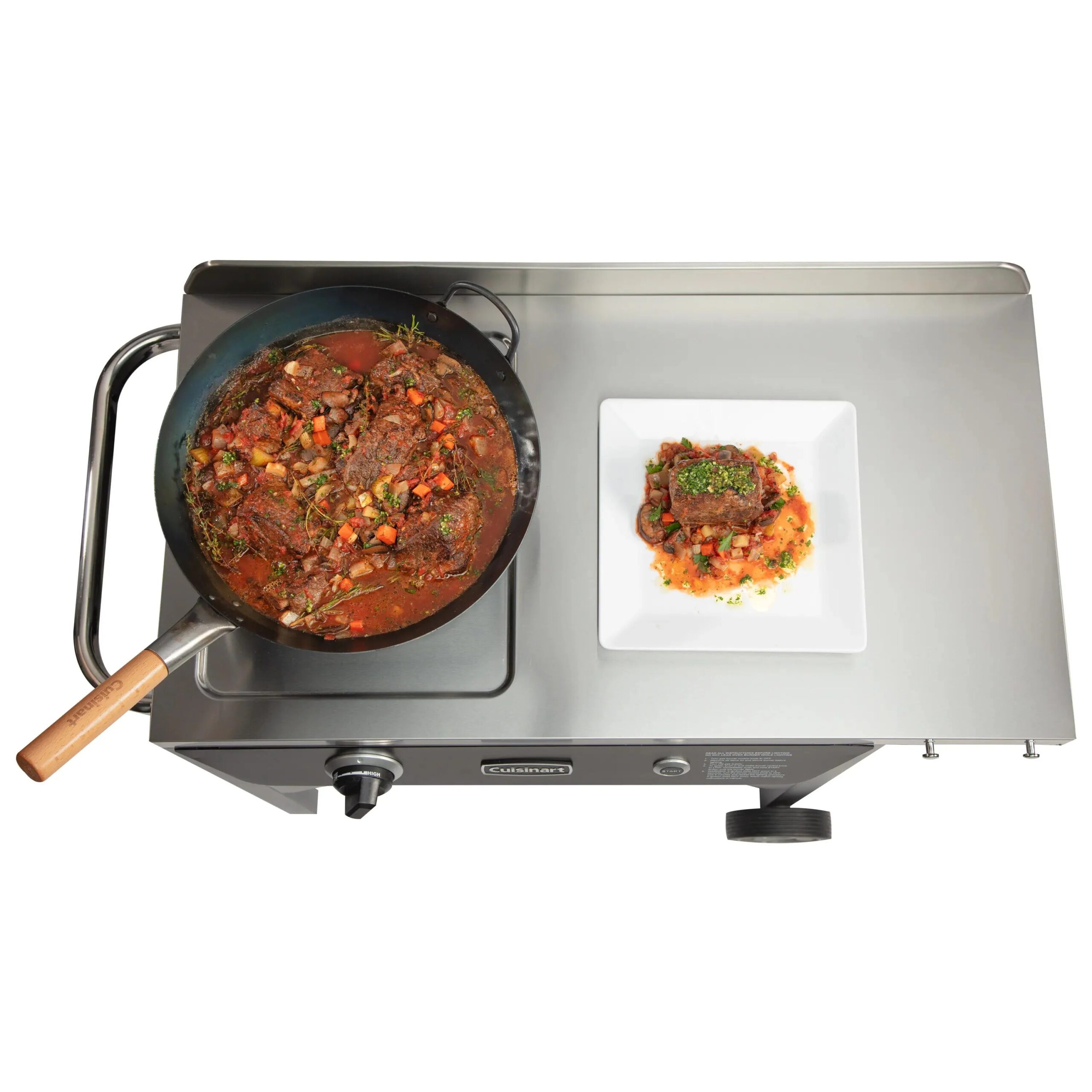 Outdoor Wok Station, Featuring 50, 000 BTU Propane Outdoor Wok Burner W Prep Table, 14 Carbon Steel Wok for Stir Fry, Searing, BBQ Black