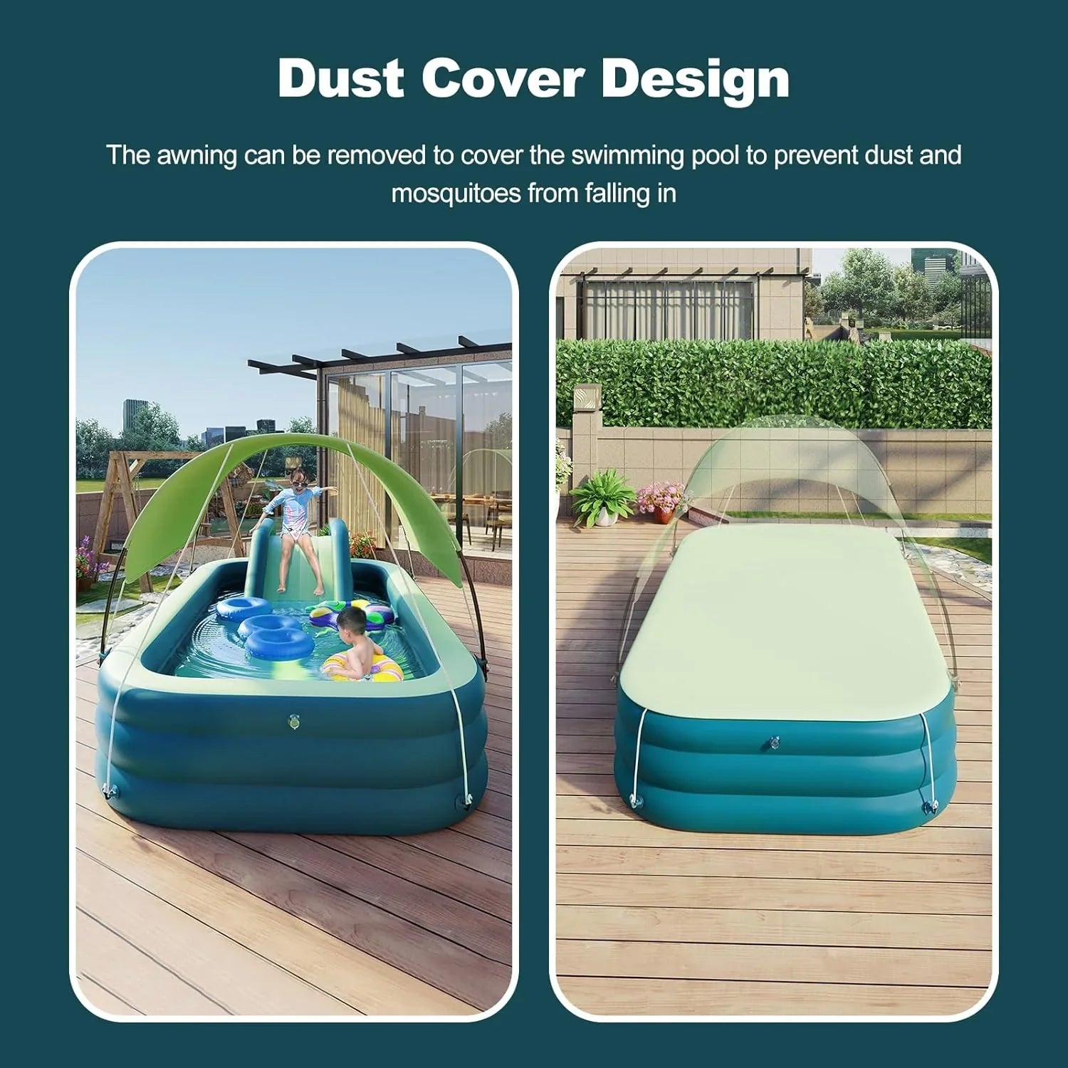 Swimming Pool - Inflatable, Featuring Water Slide - Inflatable Slide Water Pool with Awning, Inflatable Mega Bouncy Castle Water Park, Swim Centre