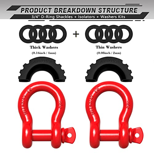 cb02973a2dc0be624a3d209d65bf2f745b4a985581b4e9cd20de5e6cffe9d45e-1 D Shackle 3/4-cali Shackles (2 pakiet) 41, 887Ibs Break Strength z 7/8-cali Screw Pin