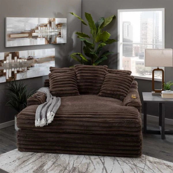 Chaise Lounge z podwójny Cupholders i ładowanie Ports