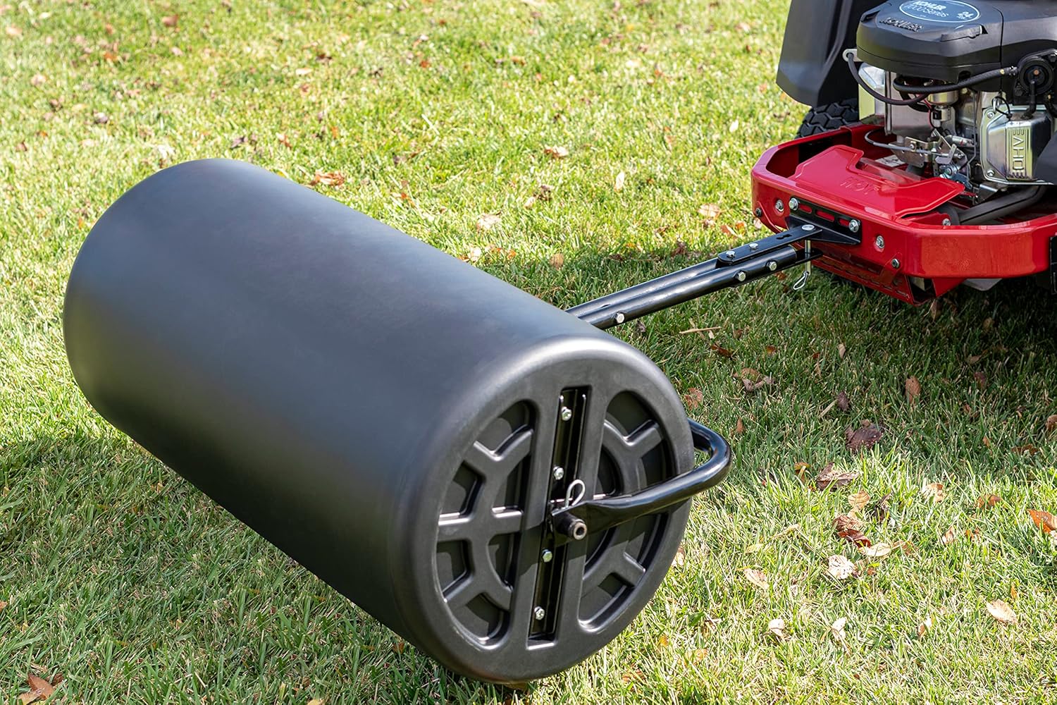 Lawn Roller - 45-0604 18-inch X 48-inch Tow Behind Poly, 550 Lbs Weight with Water - Poly Drum and Steel Frame, With Plug. Designed for Lawn