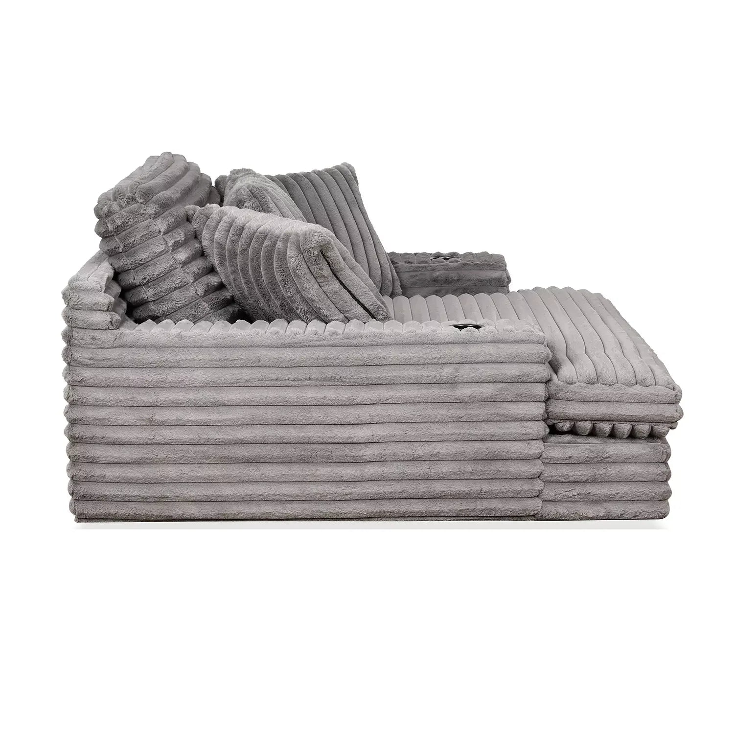 Chaise Lounge z podwójny Cupholders i ładowanie Ports