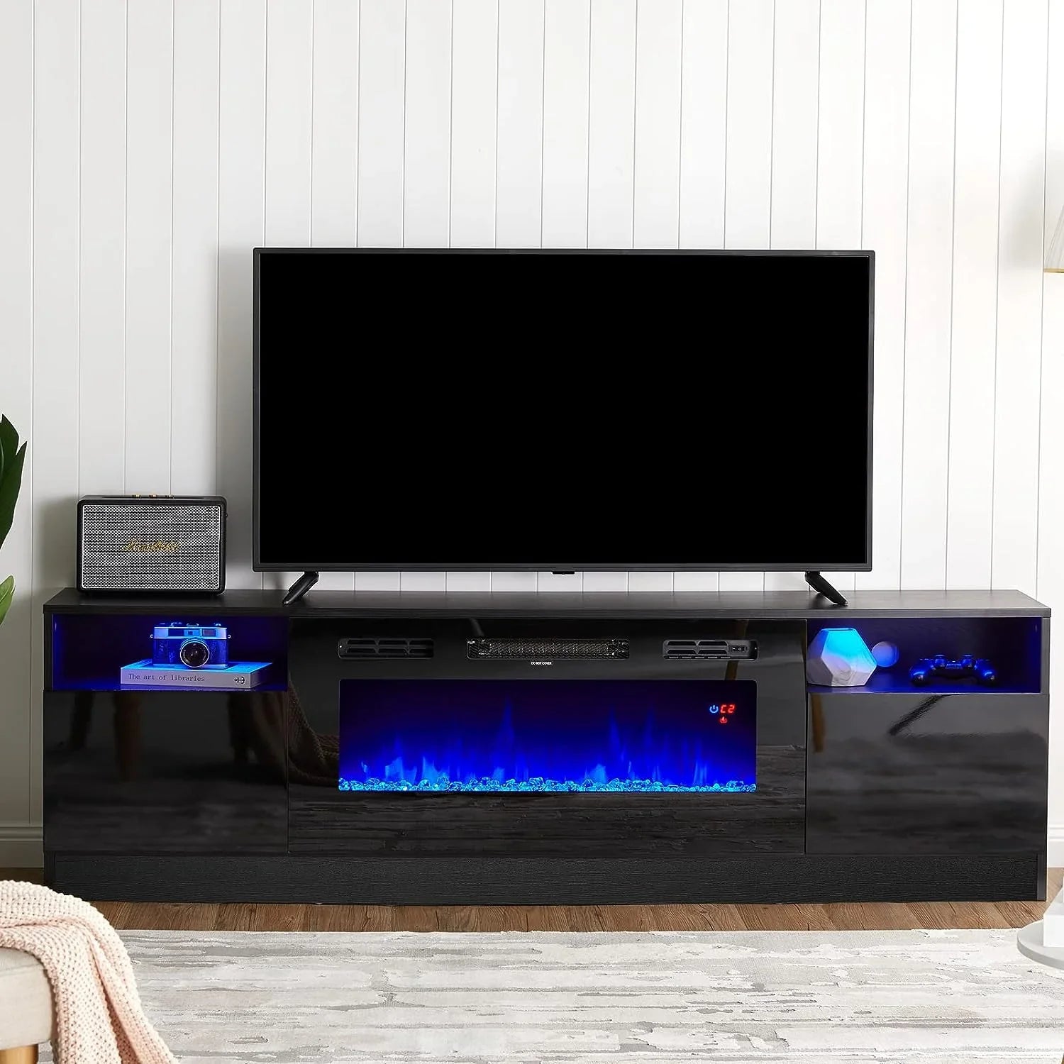 Szafka RTV z 36-cali elektryczny Fireplace i LED Lighting
