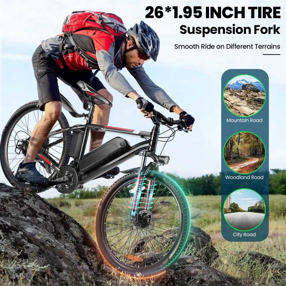 Electric Bike - 500W, 26-inch Electric Bicycle - Designed for Adults with Cruise Control System Ebike