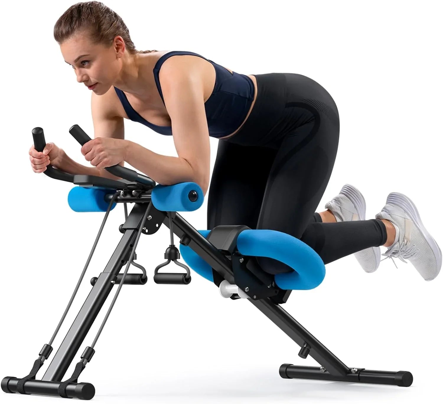 Workout Equipment, Featuring Adjustable Ab Trainer Machine for Abs Workout at Home Gym, Foldable, Knee Protection, Abdominal Trainer for Stomach Workout