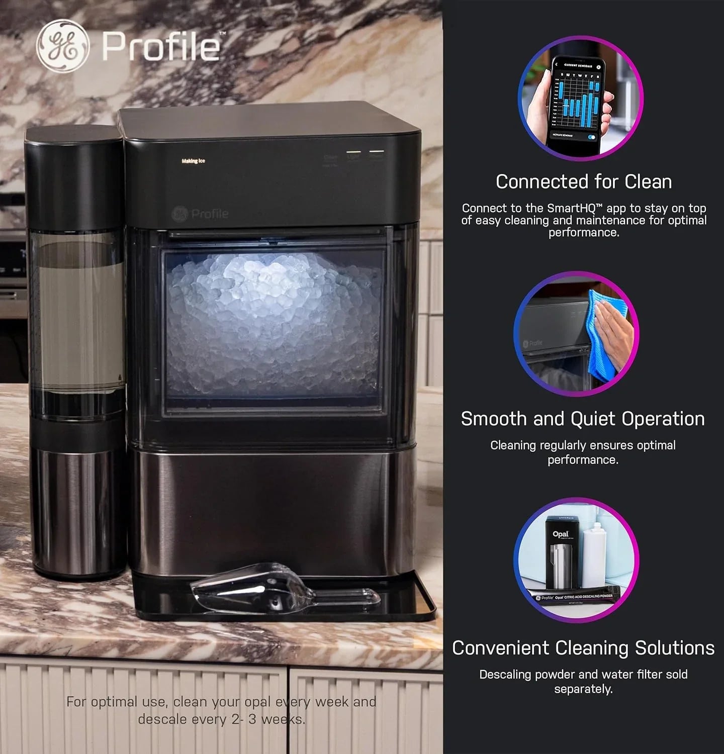 Tank - Opal 2.0 XL with 1 Gallon - Chewable Crunchable Countertop Nugget Ice Maker, Scoop Included, 38 Lbs in 24 Hours, Pellet Ice Machine