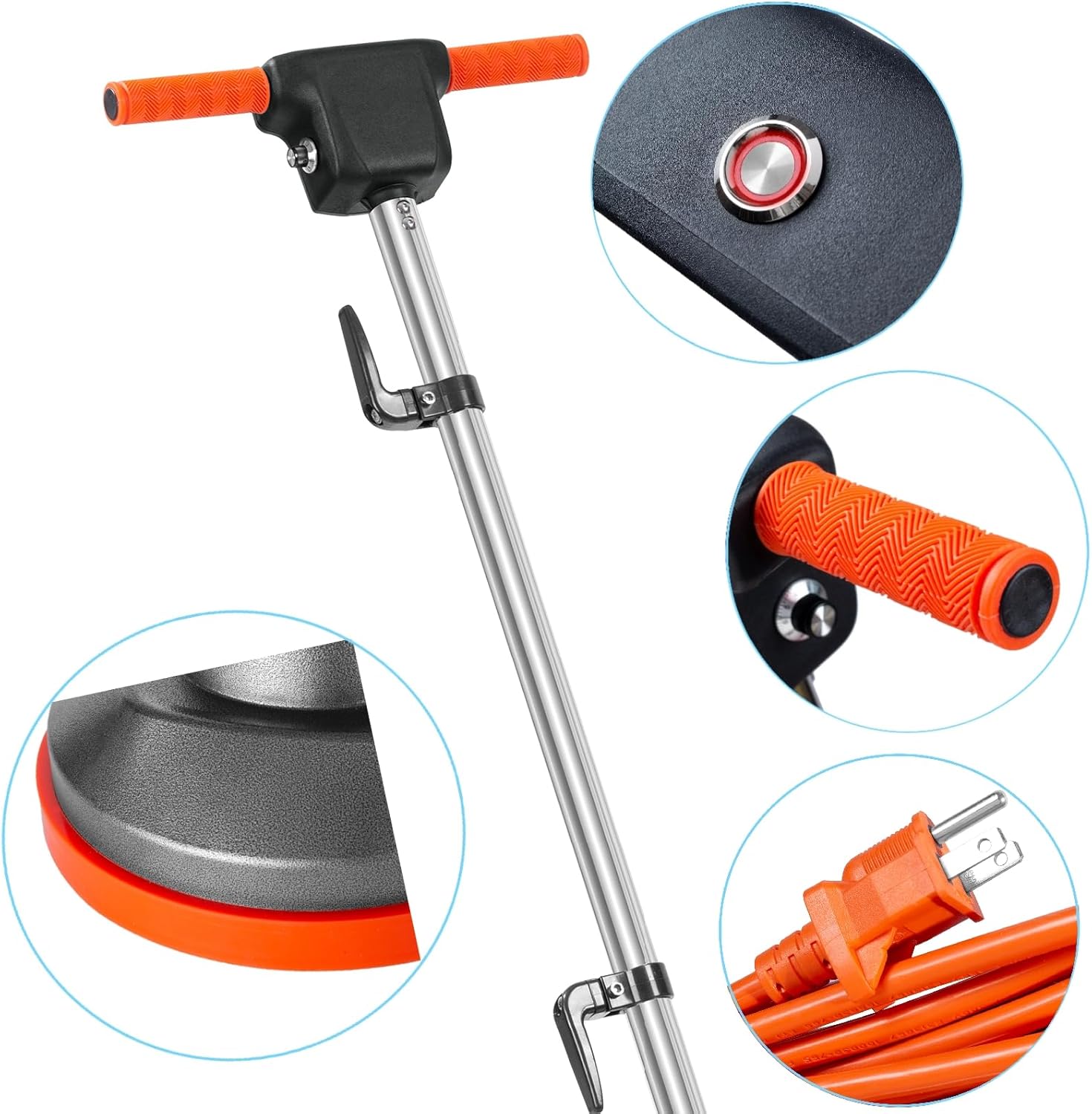 Floor Scrubber Machine - Commercial, Featuring Brushes and Pads - Heavy Duty Floor Buffer Polisher and Cleaner, Deep Cleaning Tile and Grout, Hardwood