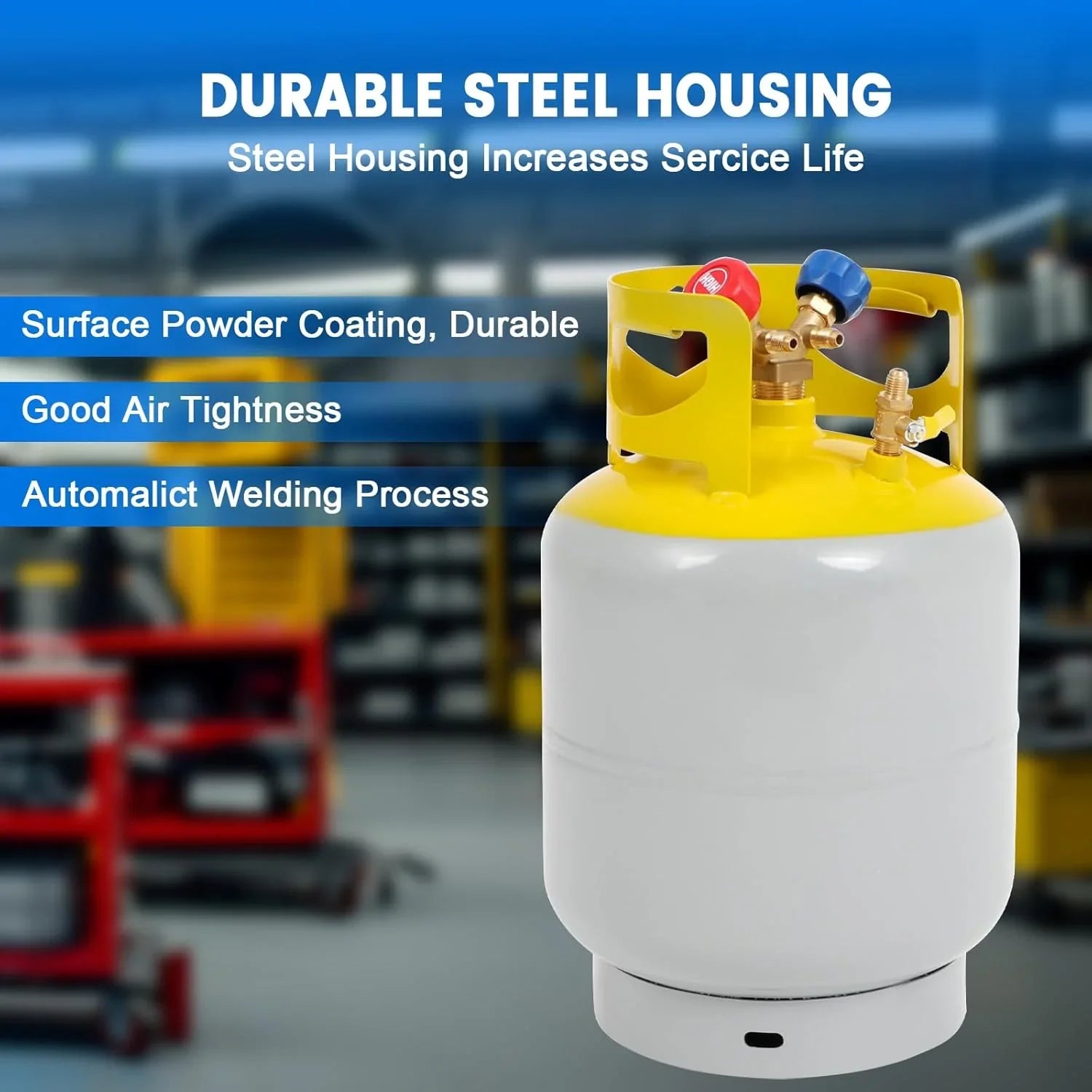 Refrigerant - 30 LB, Recovery Tank for R12 - R22, R134A, R410A Refrigerant with 1/4 SAE Y-valve Liquid/vapor Reclaim Tank AC Freon Recovery Tank