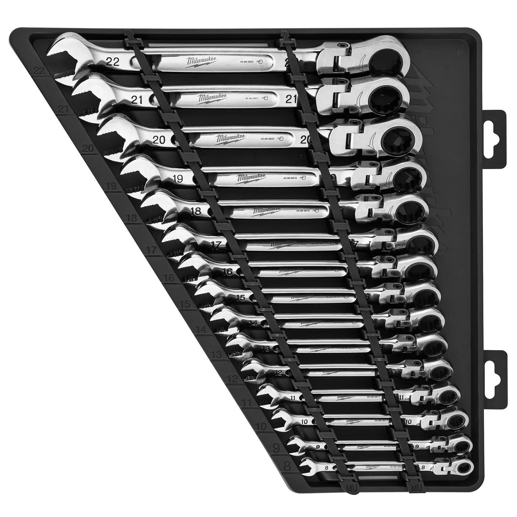 Klucz zestaw, 48-22-9513 Flex Head Ratcheting Metric Combination, 15 PC