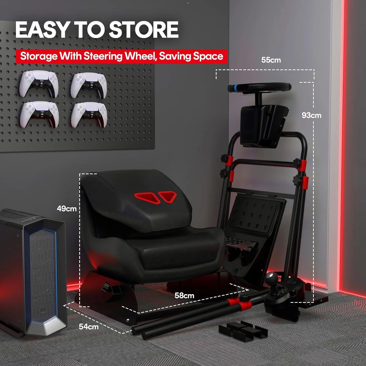 Racing Simulator Cockpit z składany siedzisko