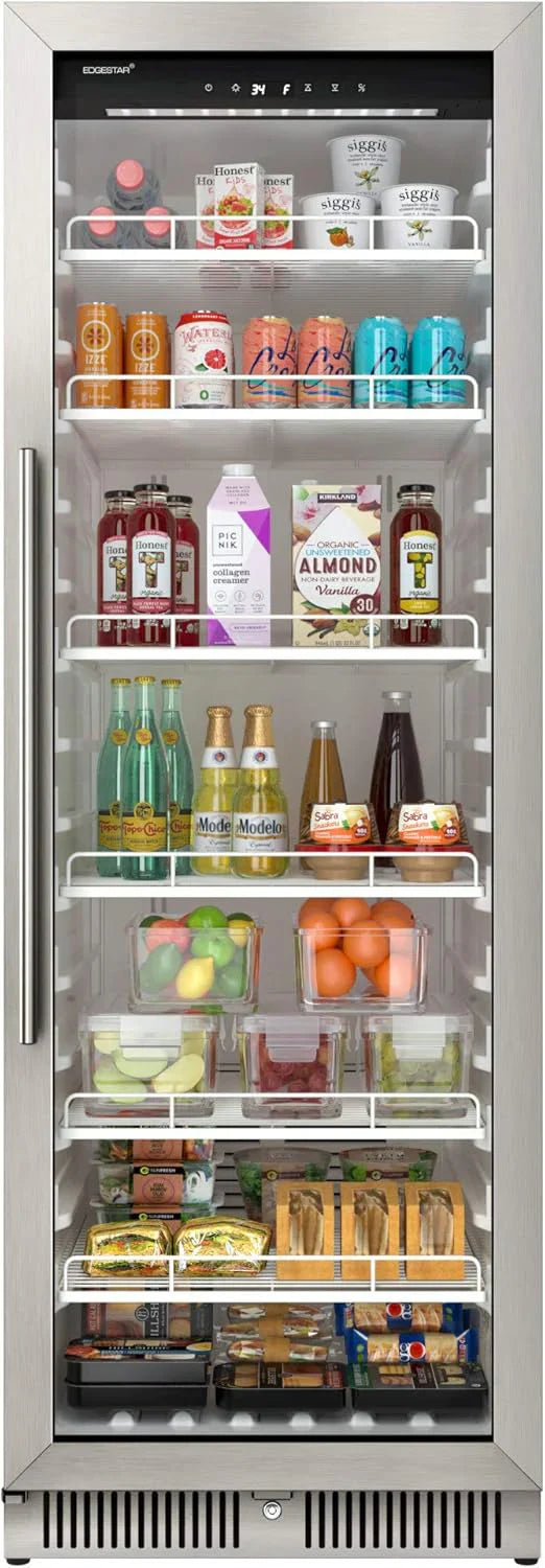 VBM101 22-inch Wide 10.1 Cu. Ft. Commercial Beverage Merchandiser Stainless Steel, Featuring Temp Alarm, Reversible Door