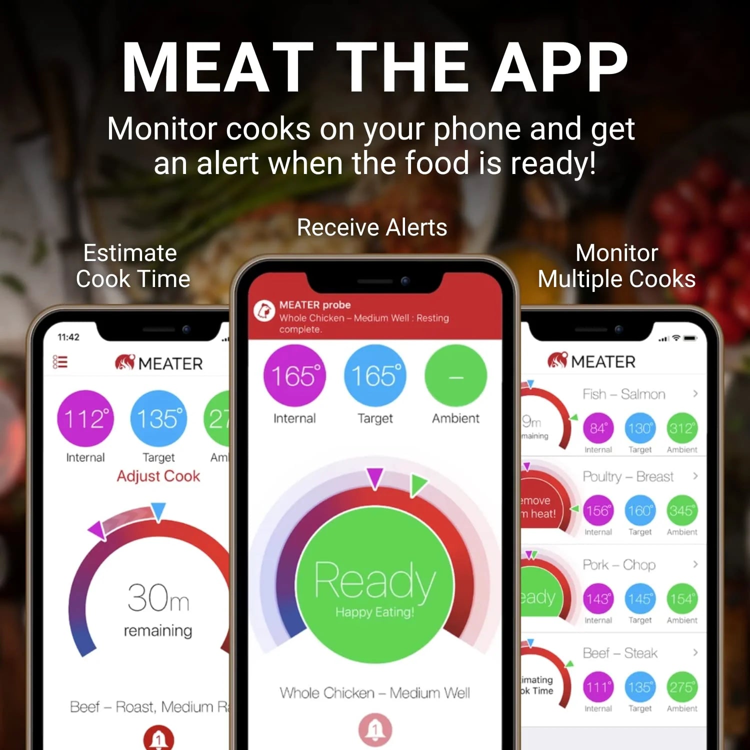 Plus, Featuring Smart Meat Thermometer with Bluetooth, 165ft Wireless Range, For the Oven, Grill, Kitchen, BBQ, Smoker, Rotisserie