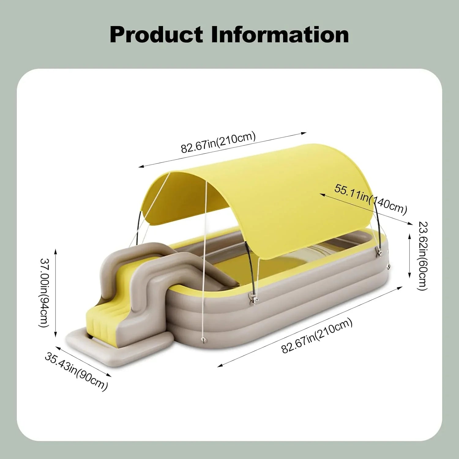 Swimming Pool - Inflatable, Featuring Water Slide - Inflatable Slide Water Pool with Awning, Inflatable Mega Bouncy Castle Water Park, Swim Centre
